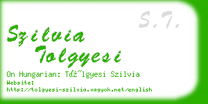 szilvia tolgyesi business card